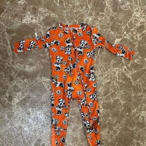 Posh Peanut Orange Kids Footie with Disney Halloween Print